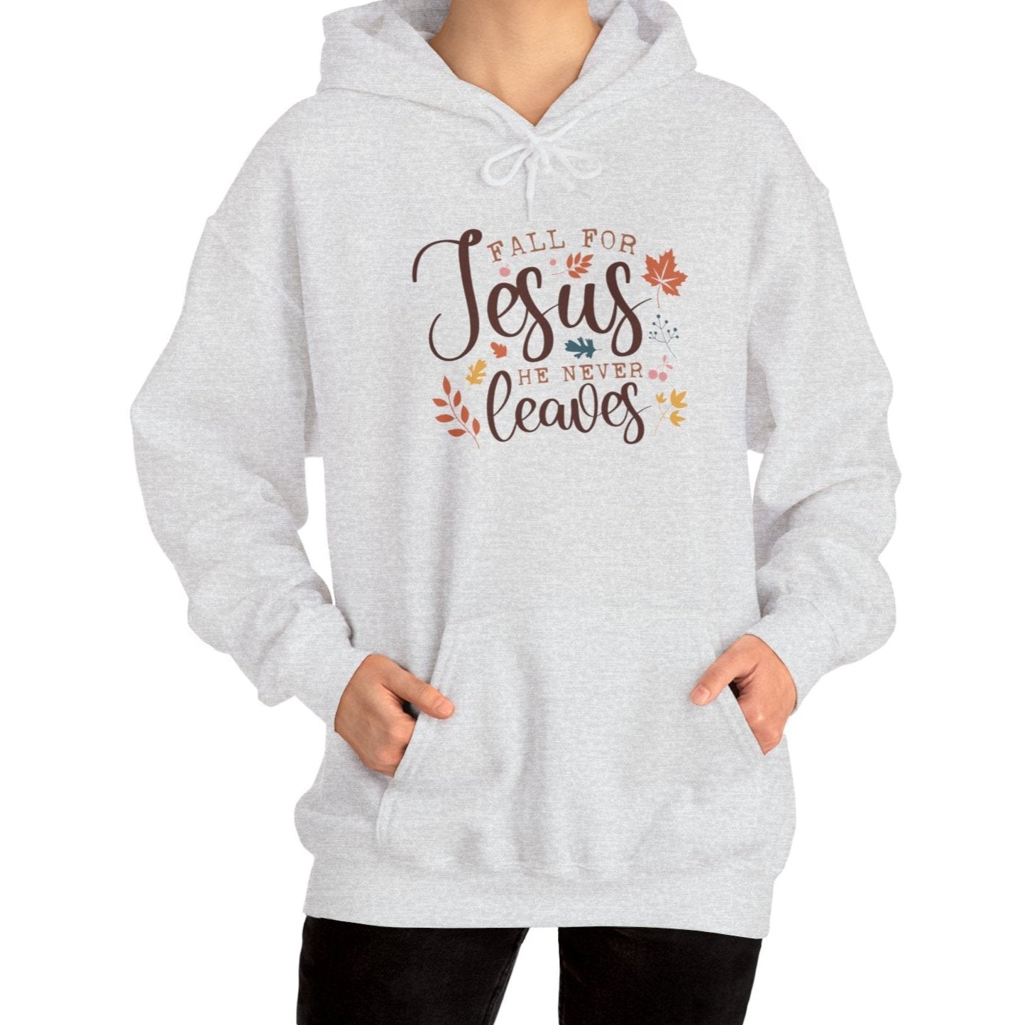 Fall For Jesus, He Never Leaves Hoodie-Hoodie-Wild Pour