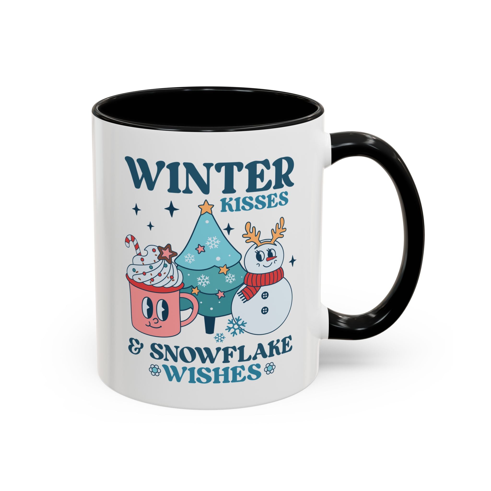 Winter Kisses and Snowflake Wishes, Snowman Mug-Mug-Wild Pour