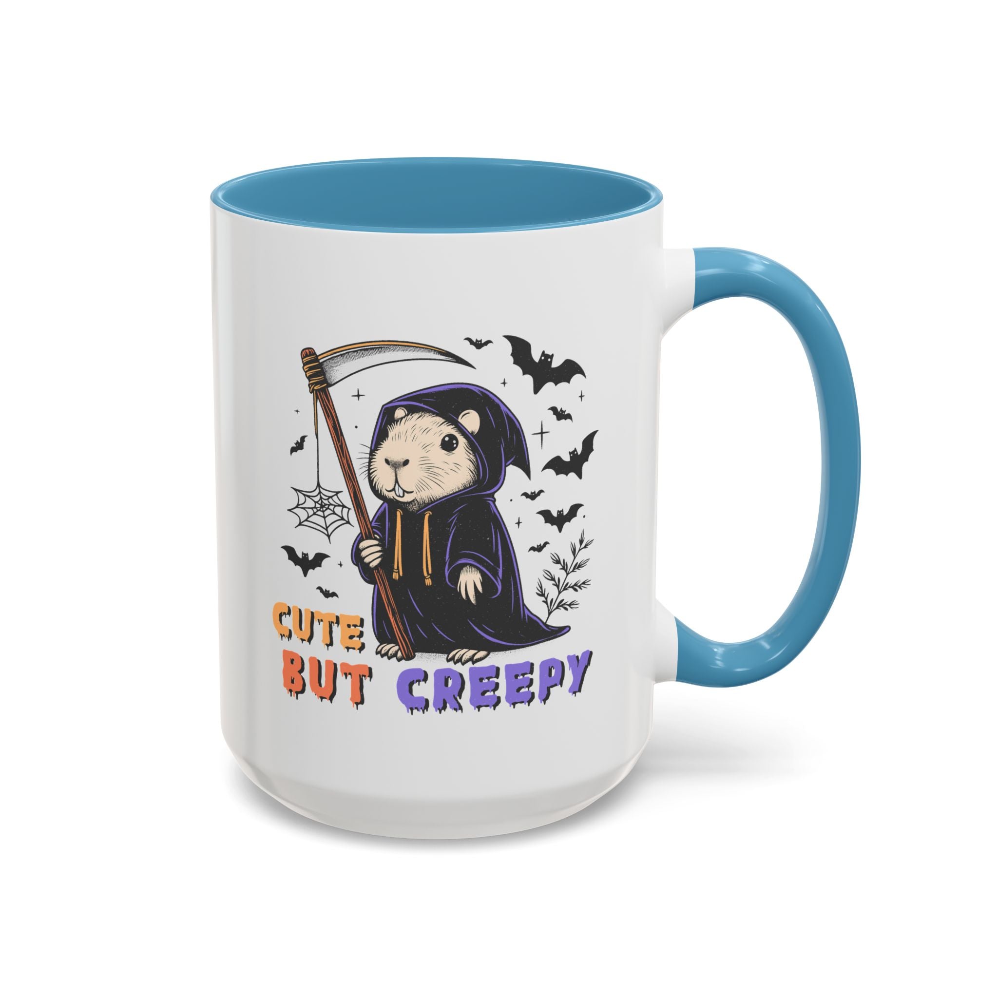 Cute But Creepy, Capybara Mug - Available in a variety of vibrant accent colors, and in 15oz and 11oz sizes. Dishwasher and microwave safe.