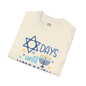 Days Until Hanukkah Tee-Adult Tees-Wild Pour