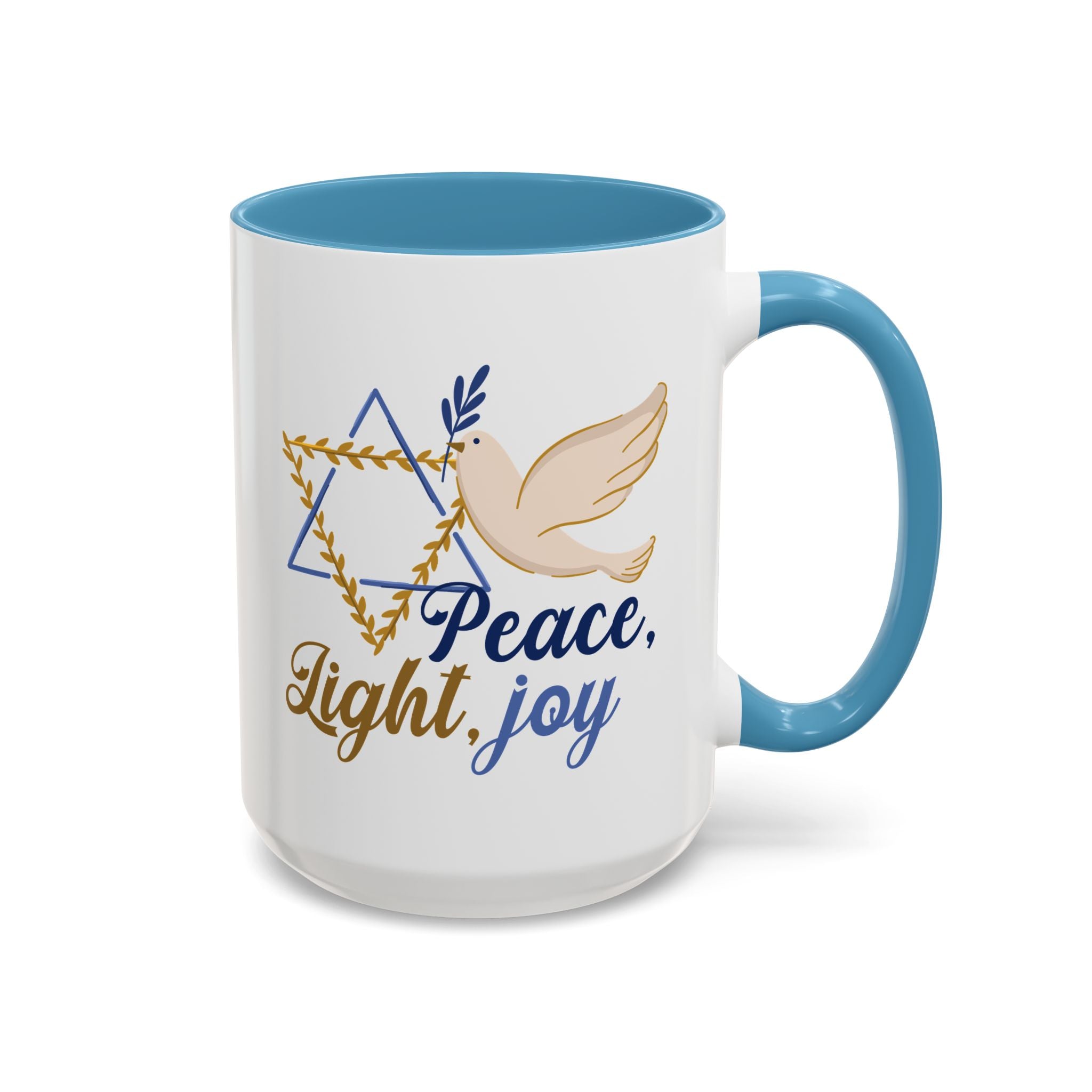 Peace, Light, Joy Hanukkah Mug-Mug-Wild Pour