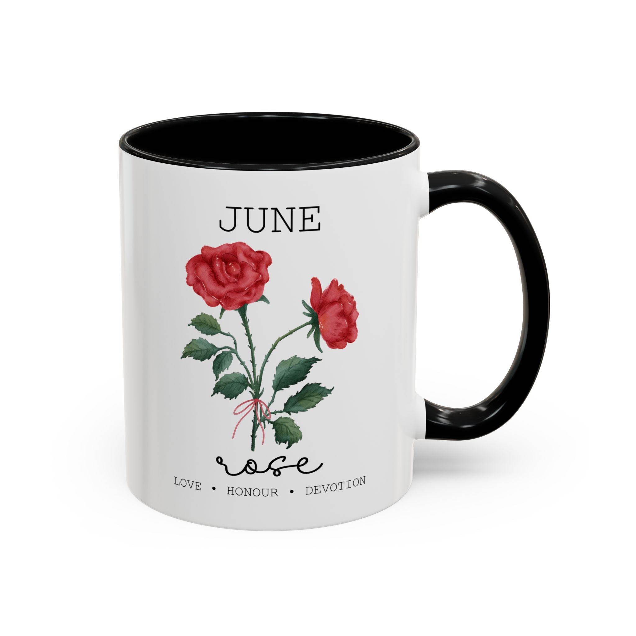 June Rose, Virtues Birth Month Mug-Mug-Wild Pour