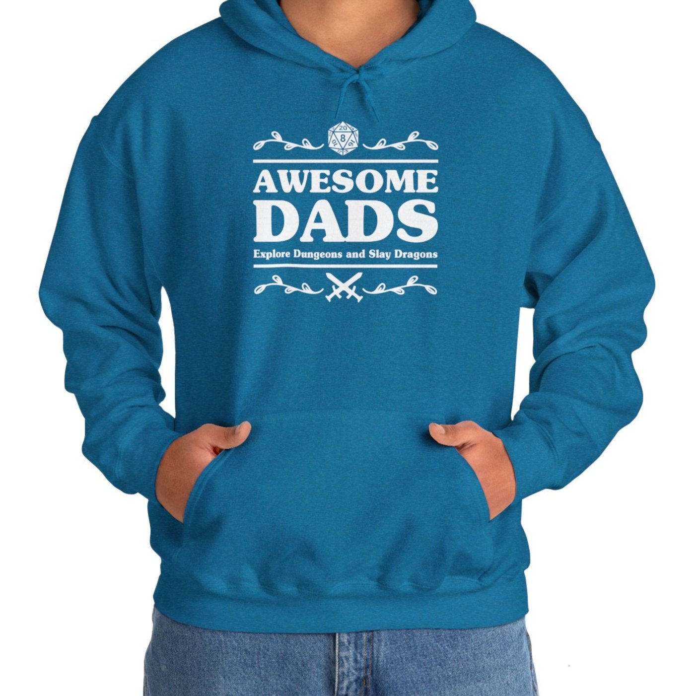 Awesome Dads Explore Dungeons & Slay Dragons, D&D Hoodie-Hoodie-Wild Pour