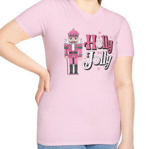 Holly Jolly Nutcracker, Christmas Tee-Adult Tees-Wild Pour