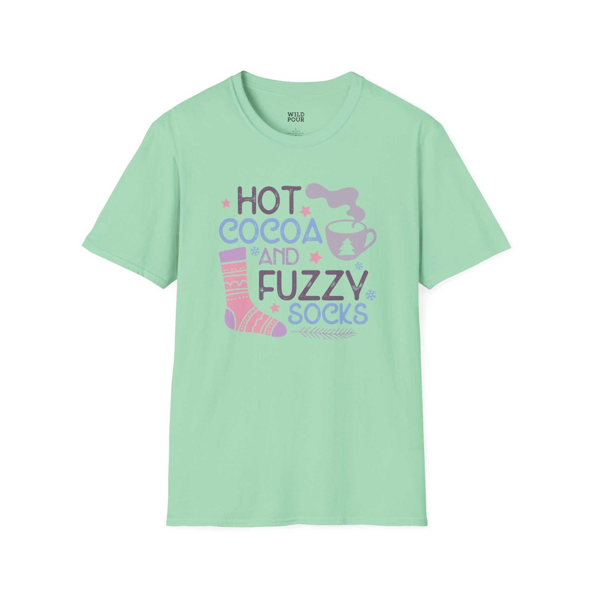 Hot Cocoa and Fuzzy Socks Tee-Adult Tees-Wild Pour