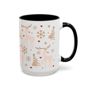 Reindeer, Snowflakes, and Trees, Decorative Wrap-Around Holiday Mug-Mug-Wild Pour