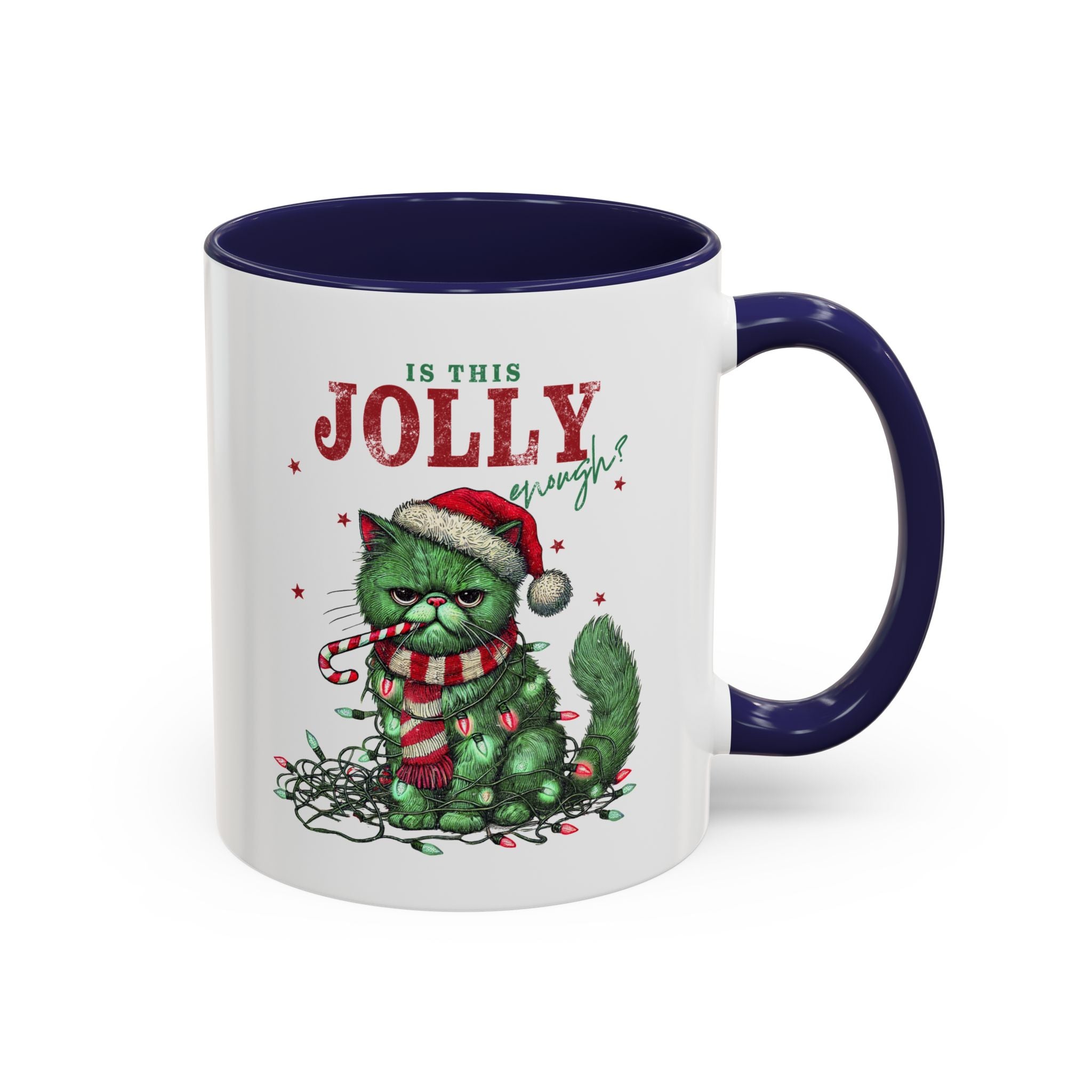 Is This Jolly Enough? Christmas Lights and Cat Mug-Mug-Wild Pour