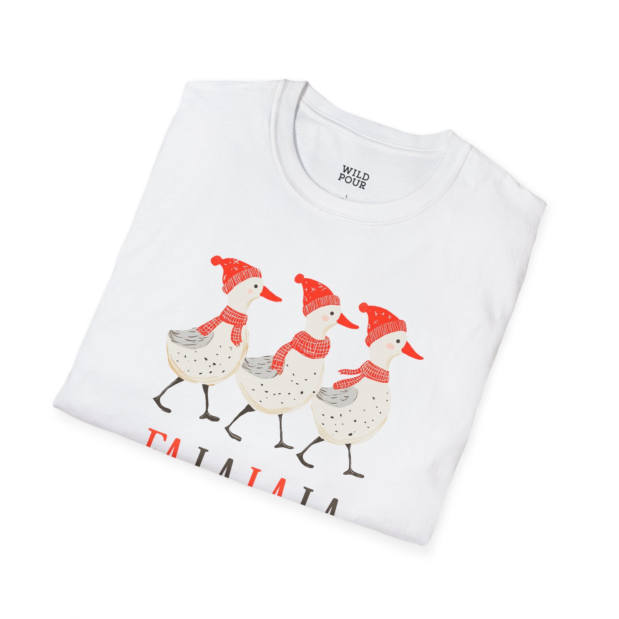 Fa La La La, Christmas Ducks Tee-Adult Tees-Wild Pour