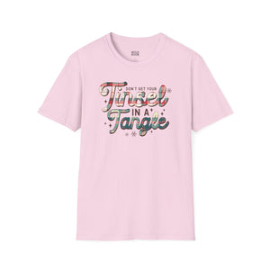 Don't Get Your Tinsel in a Tangle, Plaid Tee - Ultra-soft and super comfy, our premium quality unisex tees are perfect for any season.