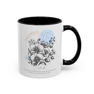 January - February, Orchid, Aquarius, Zodiac Birth Month Mug-Mug-Wild Pour