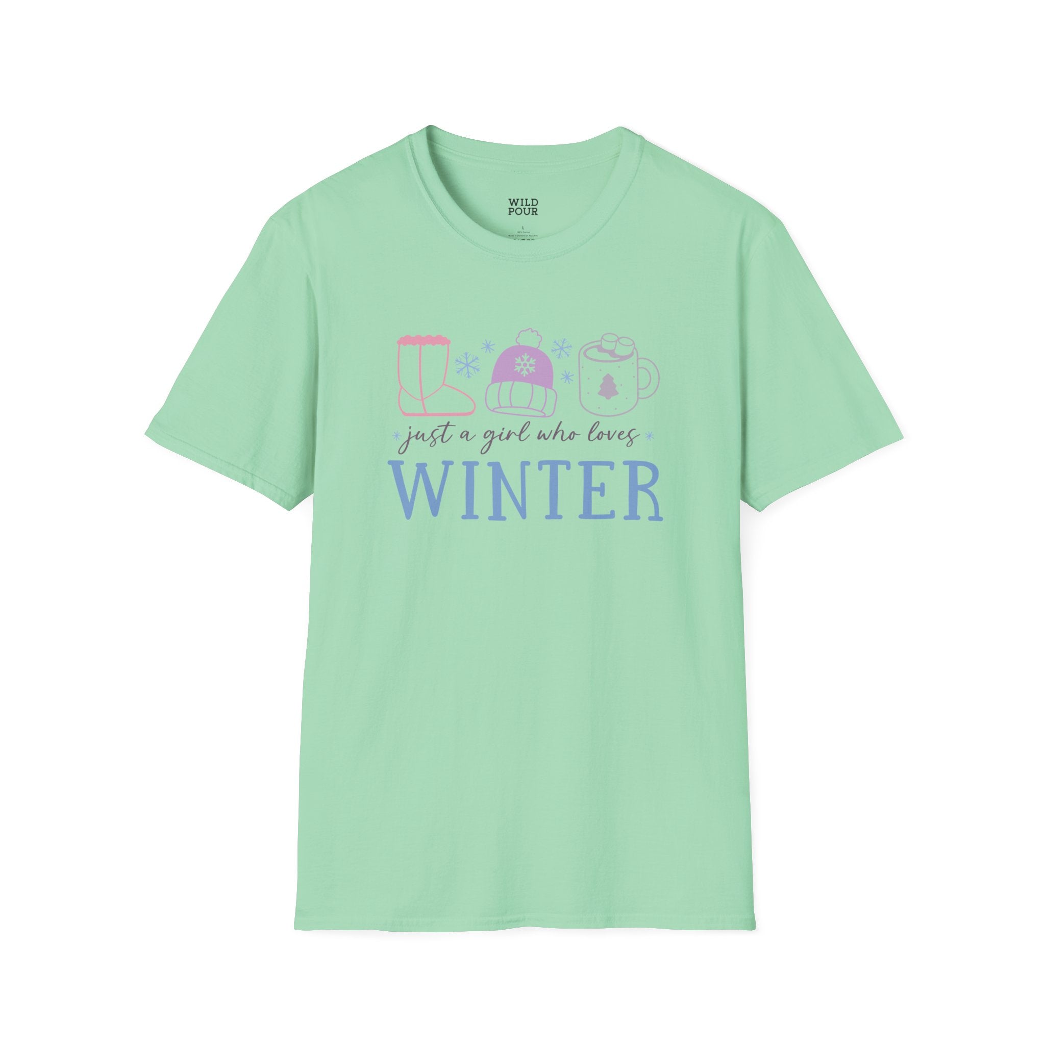 Just a Girl Who Loves Winter Tee-Adult Tees-Wild Pour