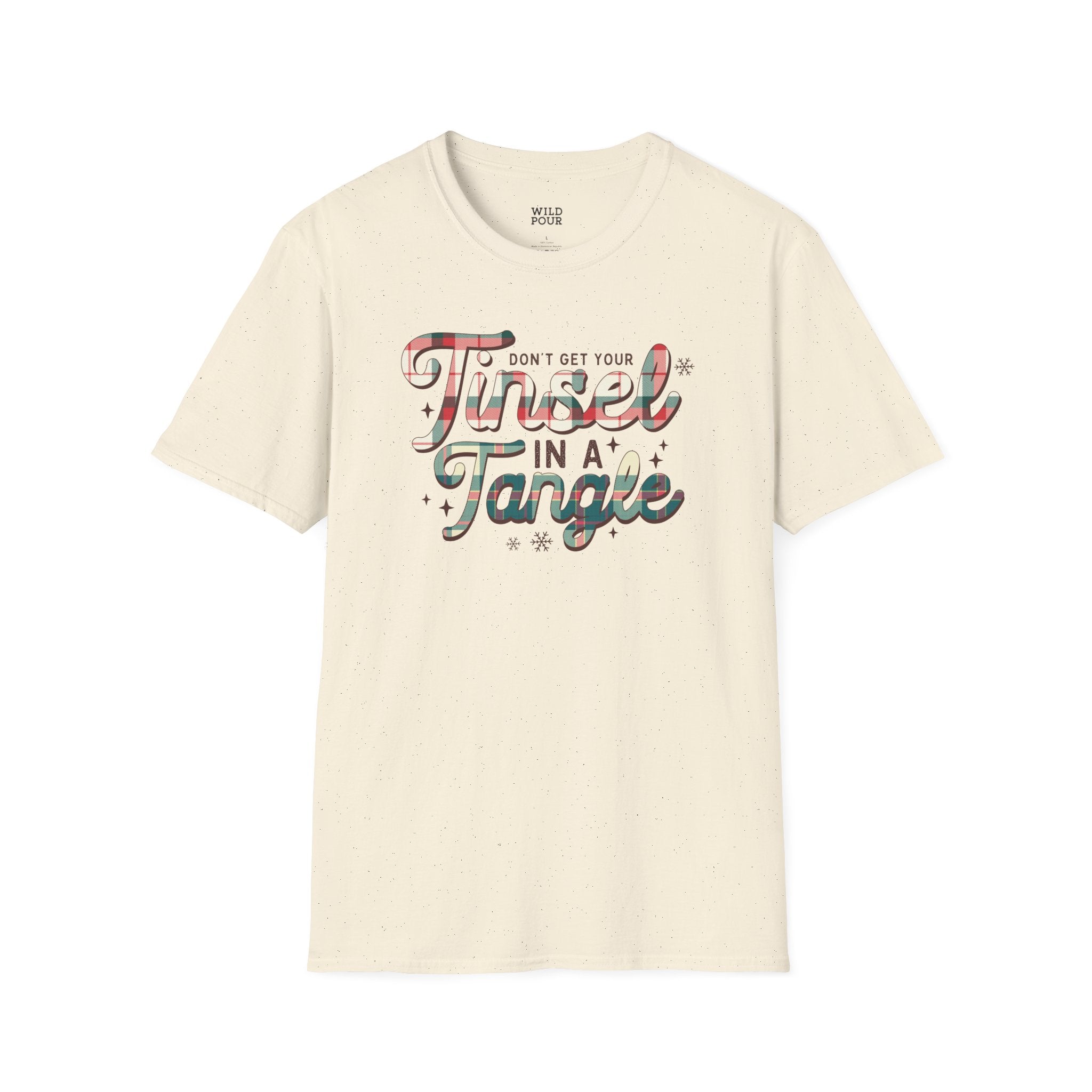 Don't Get Your Tinsel in a Tangle, Plaid Tee - Ultra-soft and super comfy, our premium quality unisex tees are perfect for any season.