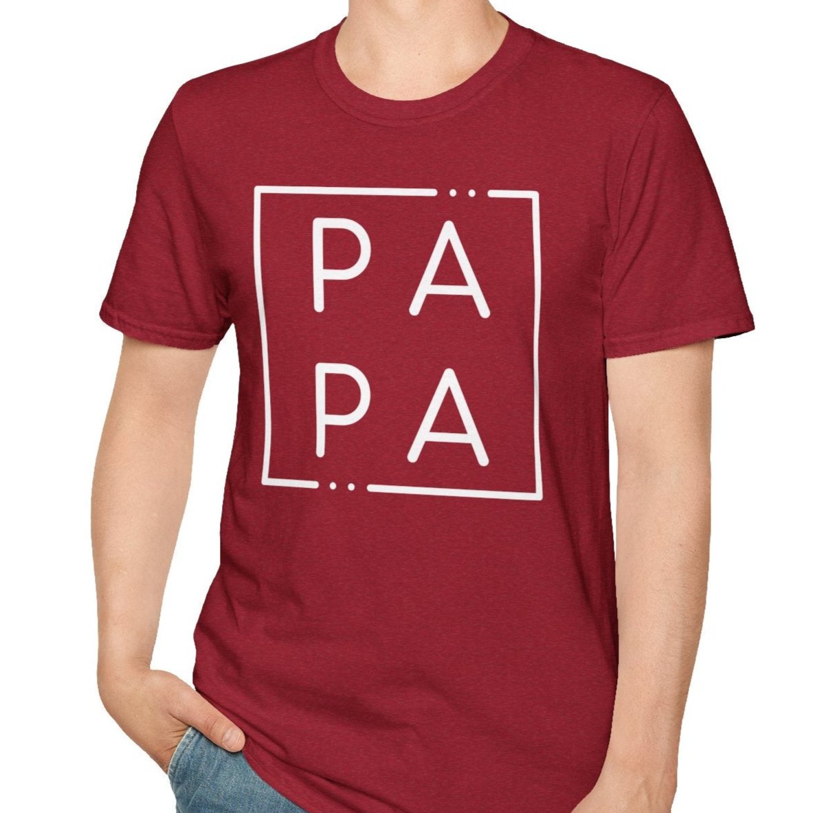 Papa, Framed Text Tee-Adult Tees-Wild Pour