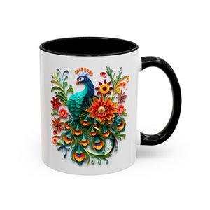 Peacock, Paper Quilling Mug-Mug-Wild Pour