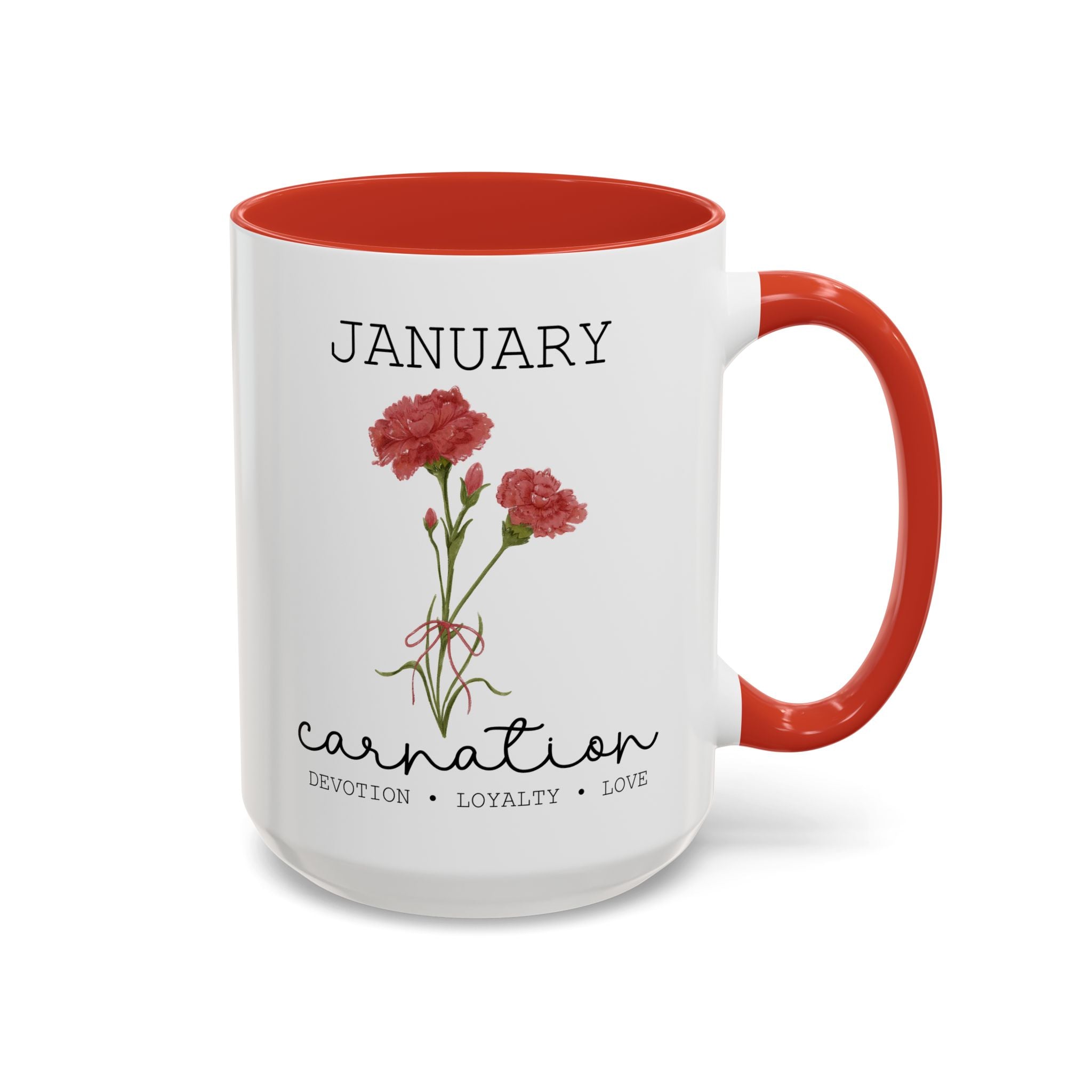 January Carnation, Virtues Birth Month Mug-Mug-Wild Pour