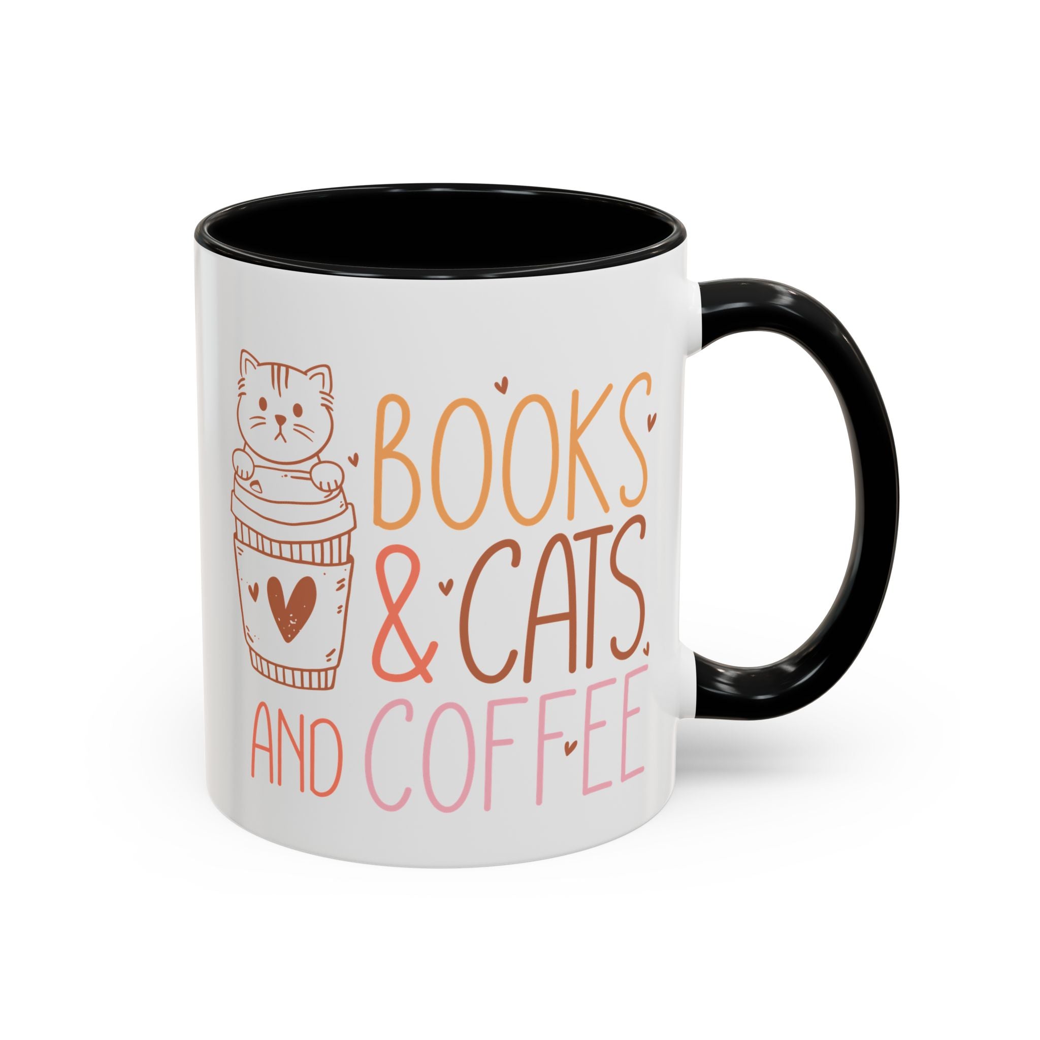 Books Cats and Coffee, Cat Mug-Mug-Wild Pour