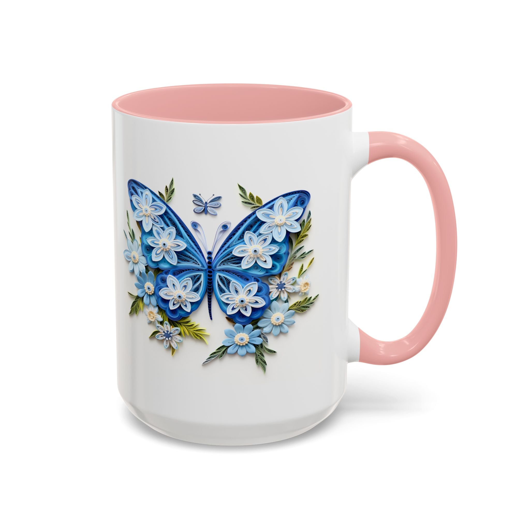 Blue Butterfly, Paper Quilling Mug-Mug-Wild Pour