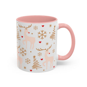 Reindeer, Snowflakes, and Trees, Decorative Wrap-Around Holiday Mug-Mug-Wild Pour