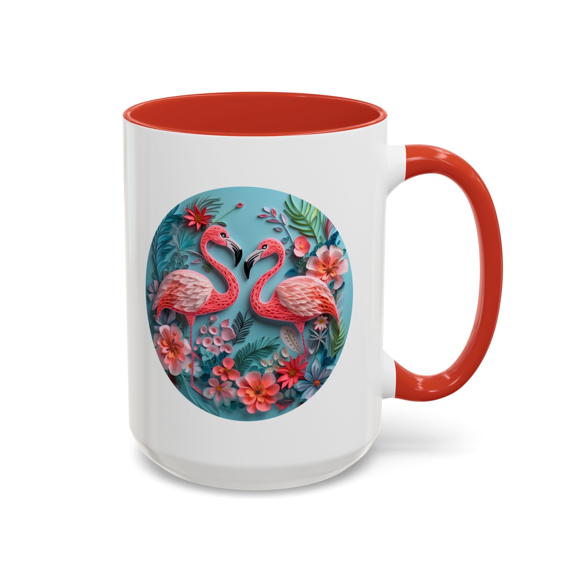 Flamingos, Paper Quilling Mug-Mug-Wild Pour