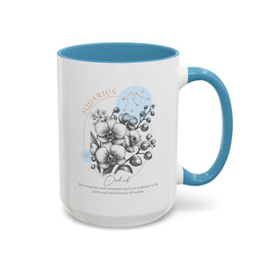 January - February, Orchid, Aquarius, Zodiac Birth Month Mug-Mug-Wild Pour