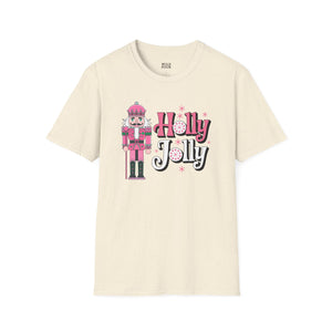 Holly Jolly Nutcracker, Christmas Tee-Adult Tees-Wild Pour