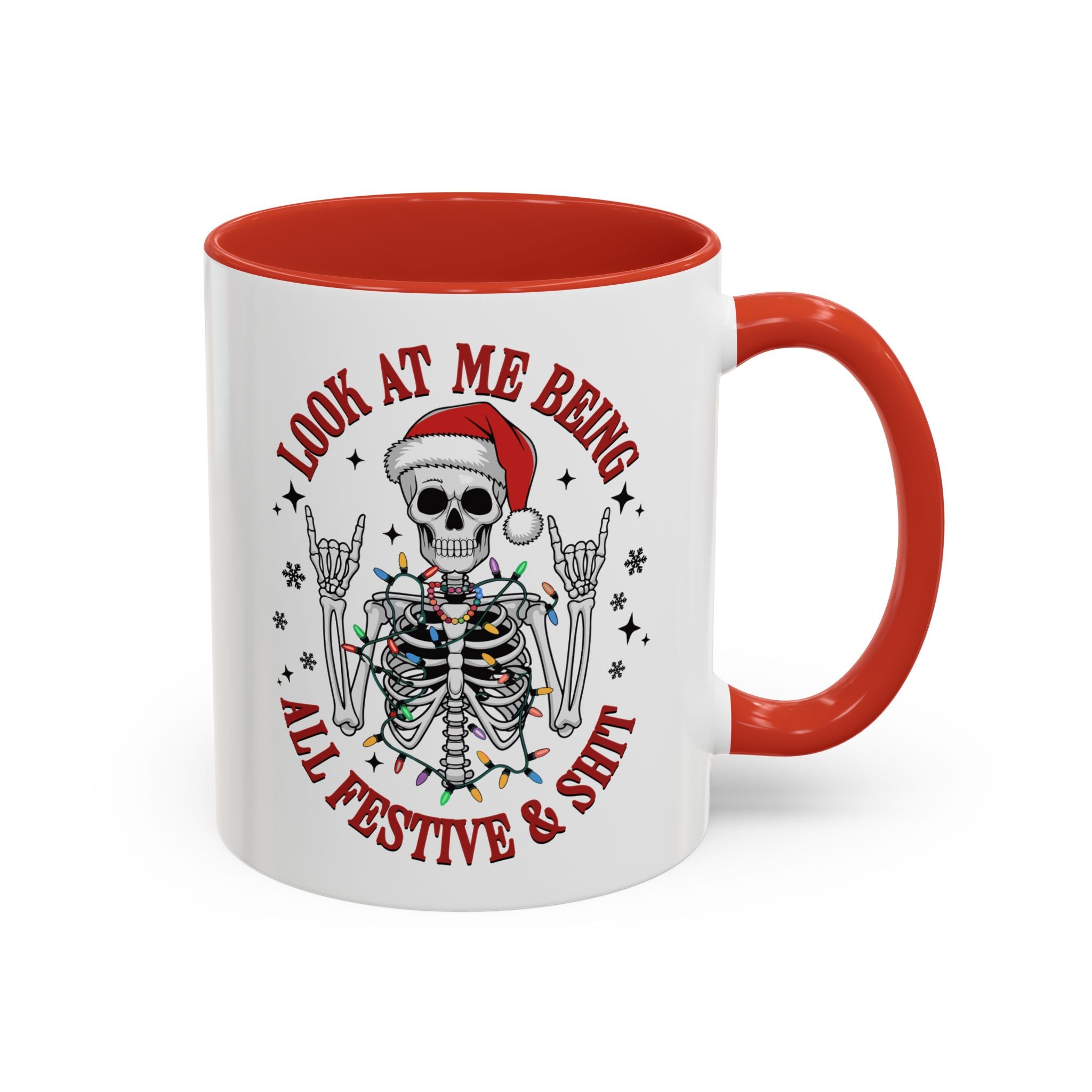 Look at Me Being All Festive and Shit, Christmas Skeleton Mug-Mug-Wild Pour