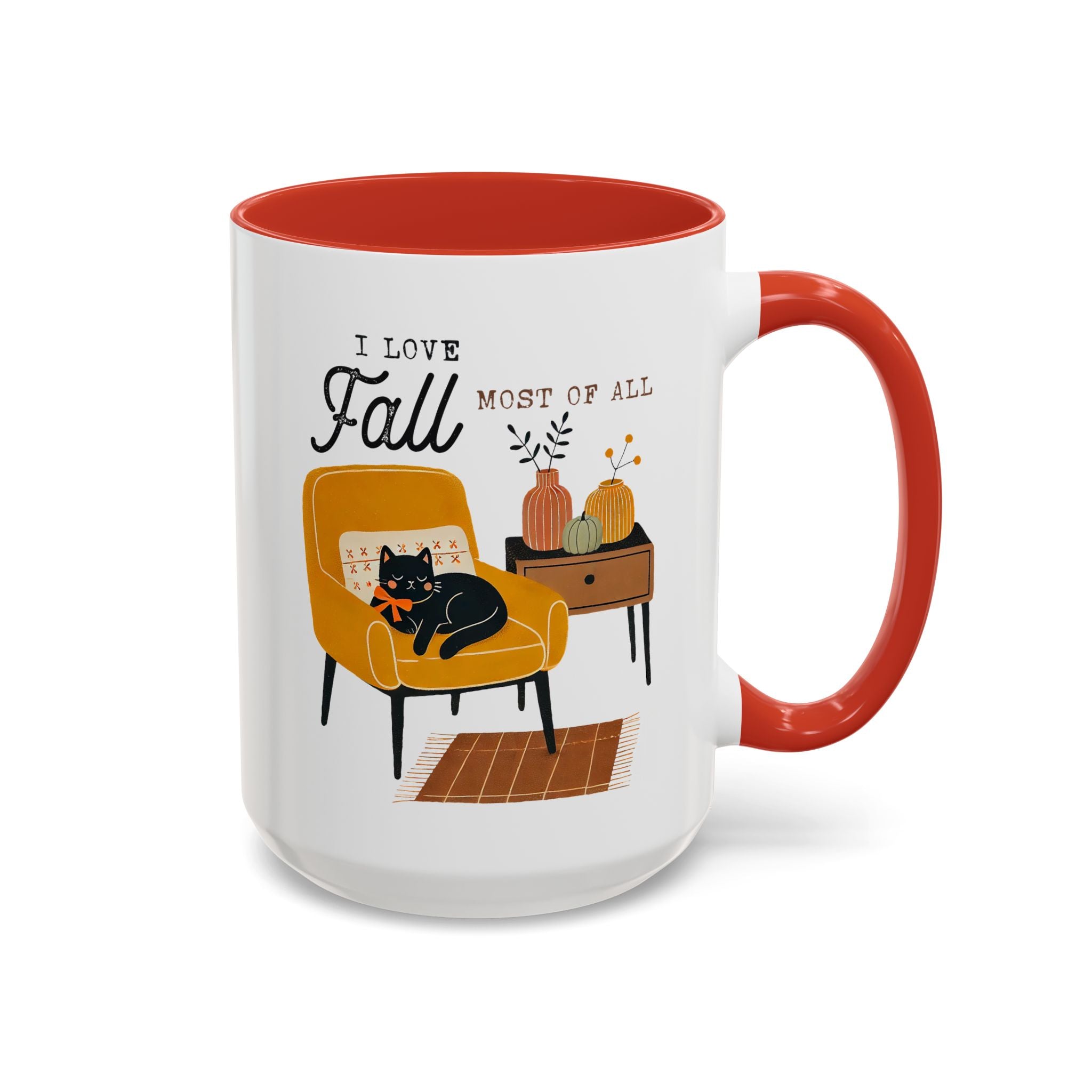 I Love Fall Most of All, Cozy Cat Mug-Mug-Wild Pour